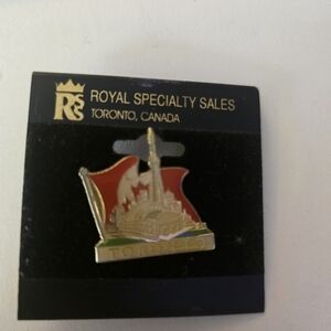 TORONTO SKYLINE IN FLAG Metal Lapel Pin Badge New